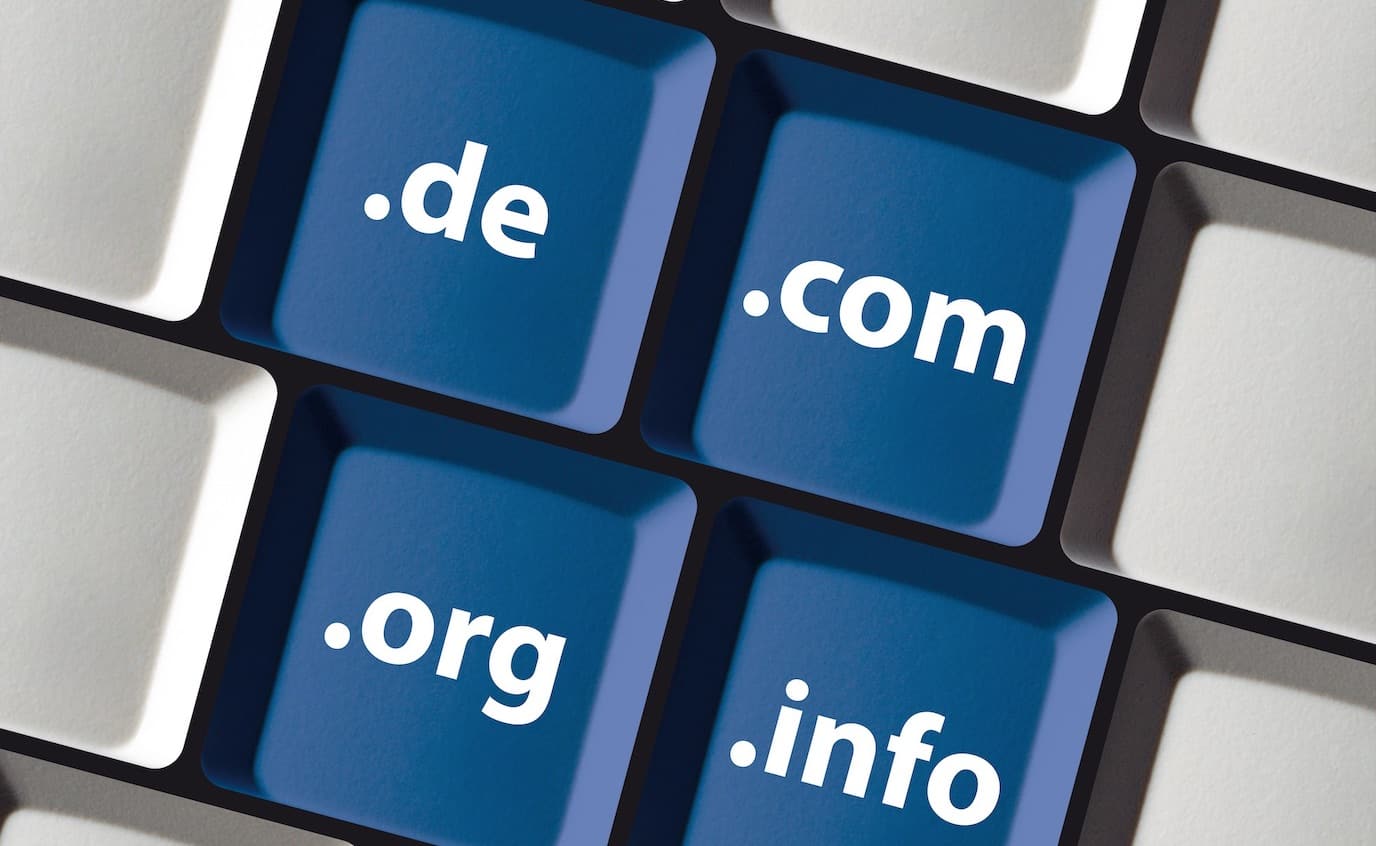 Domain names on keyboard